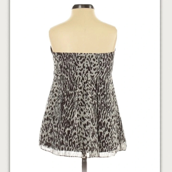 NWT Banana Republic Silk Leopard Animal Strapless Empire Top Babydoll Y2K 90s - Picture 3 of 13